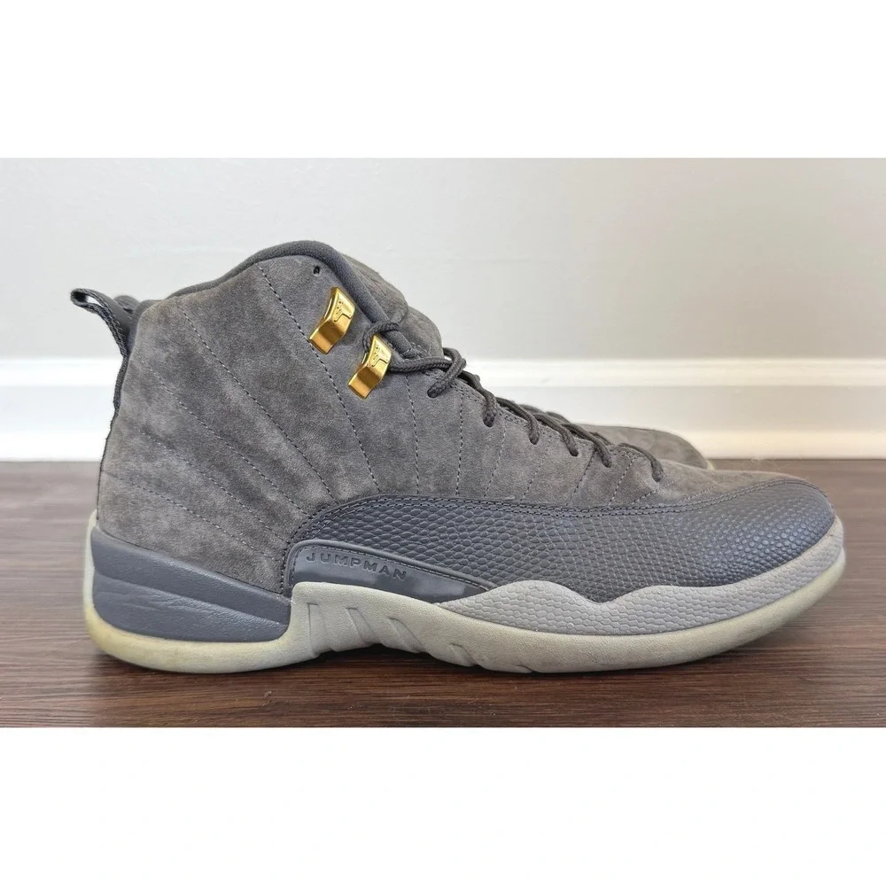 Nike Air Jordan 12 Retro Sneakers Suede Dark Grey/Wolf Grey 130690-005 US 11.5